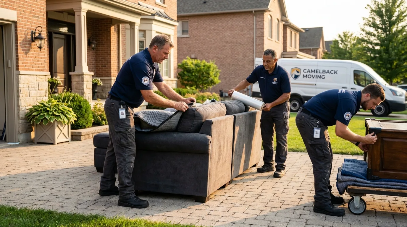Large estate moving crew wrapping furniture in Obion, TN